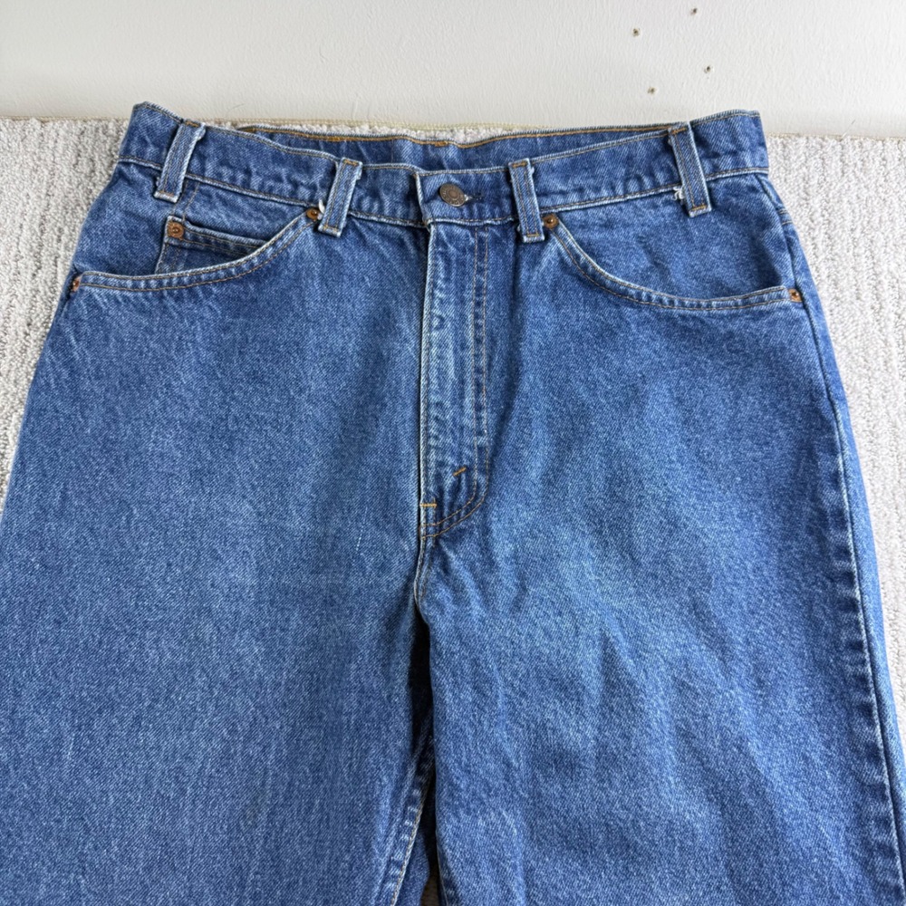 Vintage Levis 517 Orange Tab Jeans 34x34 (Fits 32x34) Mens Bootcut Blue Denim - Picture 2 of 10